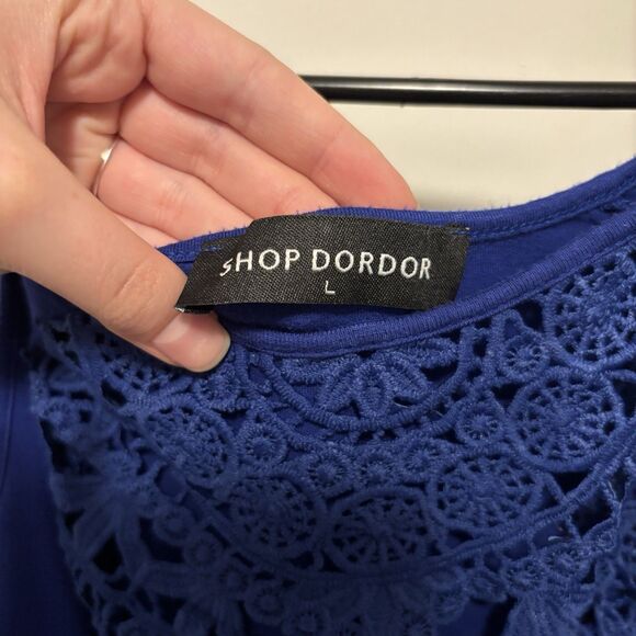 Shop Dordor Cold Shoulder Lace Blouse Size L - Picture 4 of 5